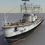 Fishing ship 3d model