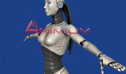 Robot woman 3d model render