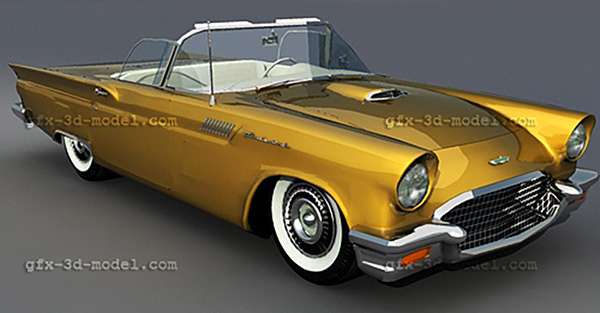 1957 Ford Thunderbird 3d Model